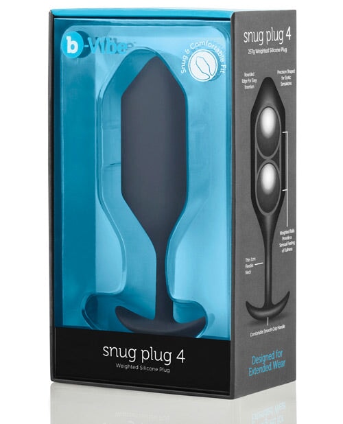B-vibe Weighted Snug Plug 4 - 257 G Black B-vibe