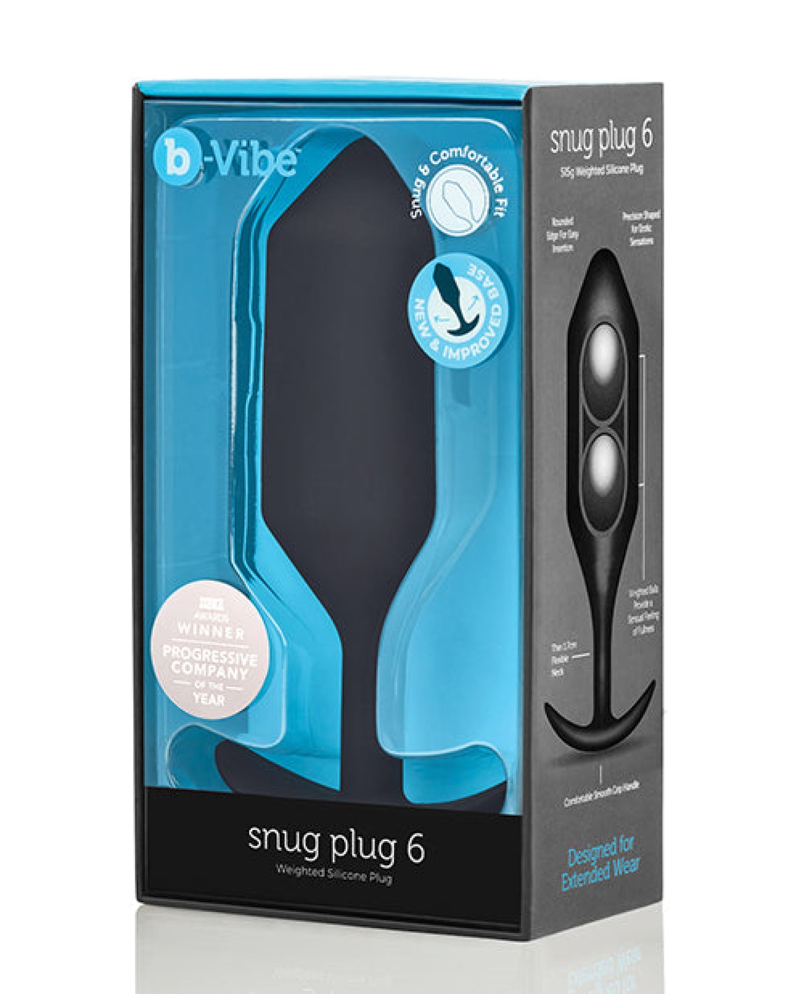 B-vibe Weighted Snug Plug 7 - 600 G Black B-vibe