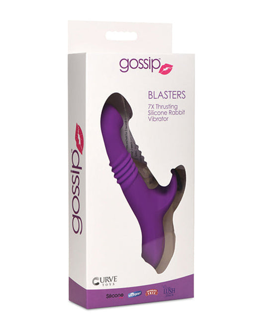 Curve Toys Gossip Blasters 7x Thrusting Silicone Rabbit Vibrator - Violet Curve Toys 1657
