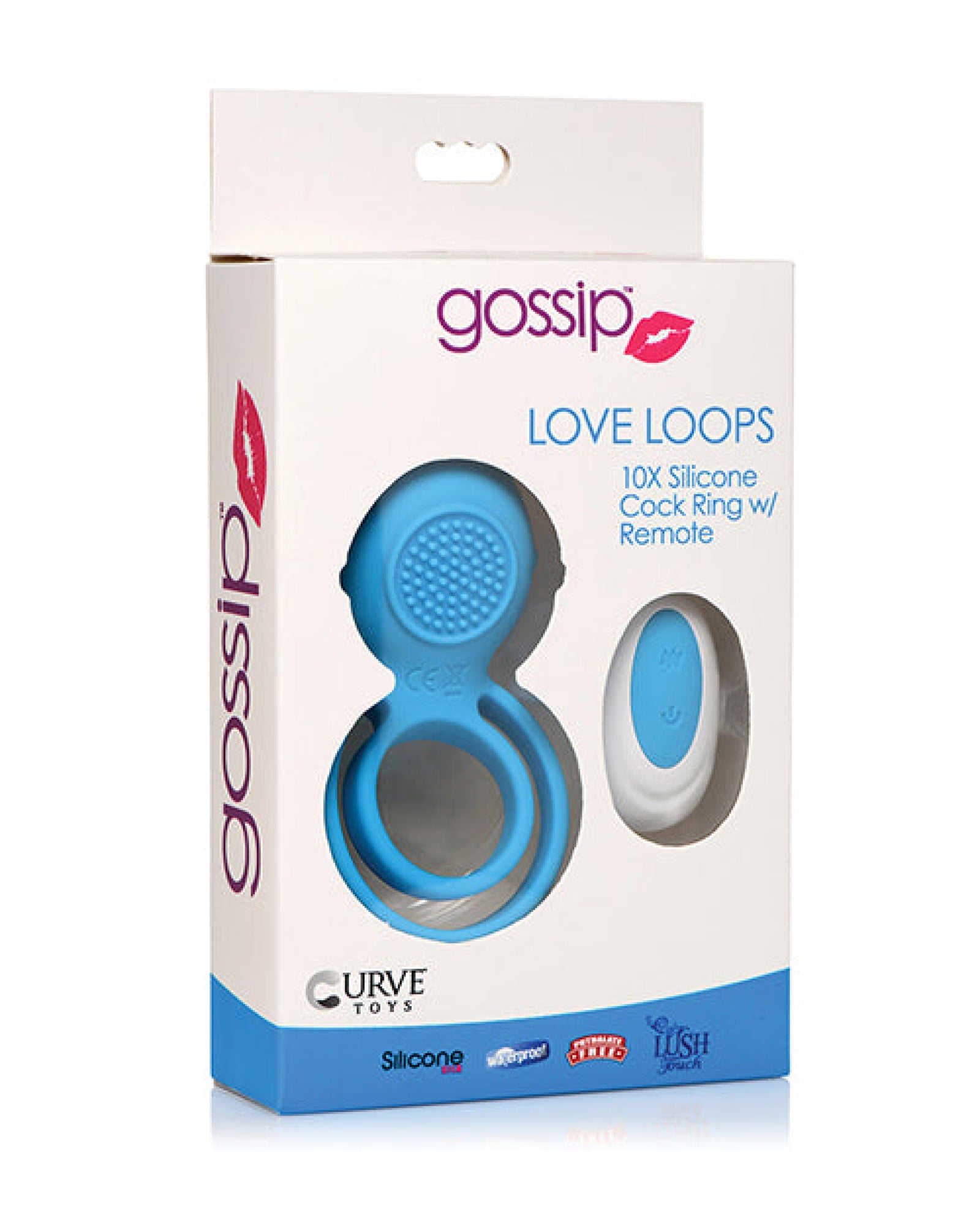 Curve Toys Gossip Love Loops 10x Silicone Cock Ring W/remote Curve Toys