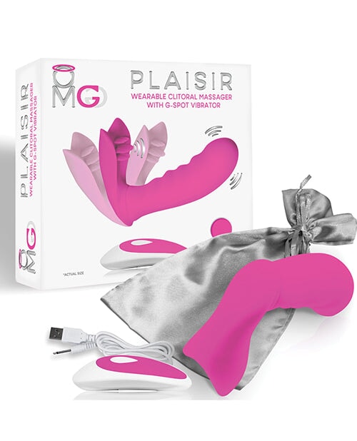 Omg Plaisir Wearable Clitoral Massager W-g-spot Vibrator - Pink Doctor Love