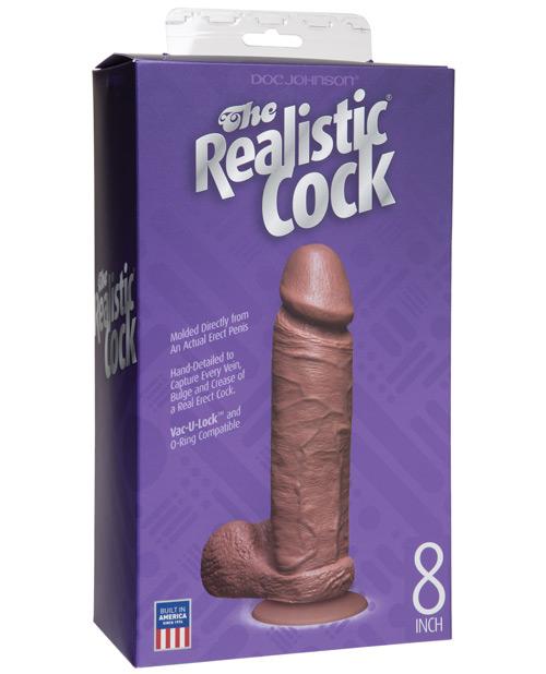 "8"" Realistic Cock W/balls" Doc Johnson