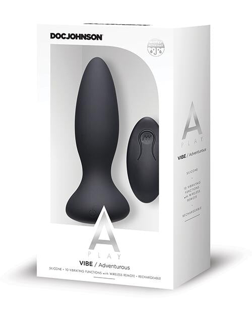 A Play Rechargeable Silicone Adventurous Anal Plug W/remote Doc Johnson