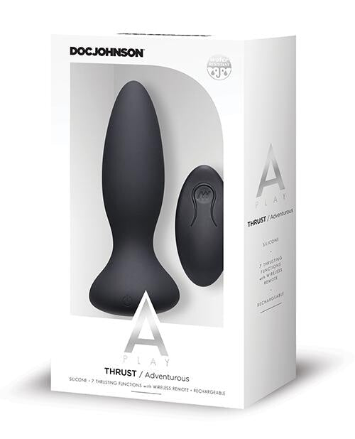 A Play Thrust Adventurous Rechargeable Silicone Anal Plug W/remote Doc Johnson