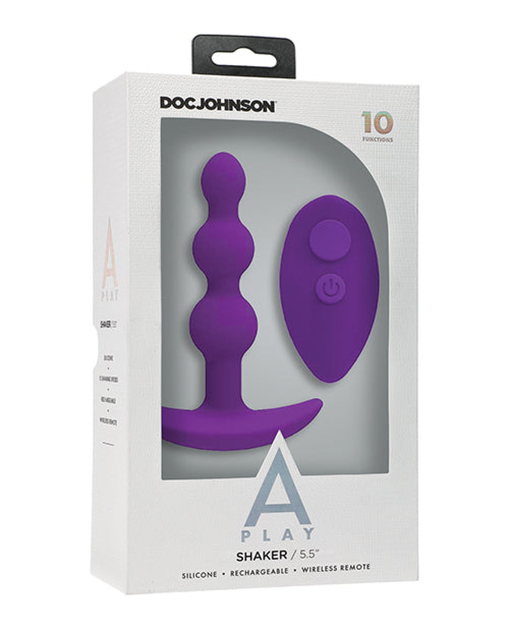 A Play Shaker Rechargeable Silicone Anal Plug W/remote Doc Johnson