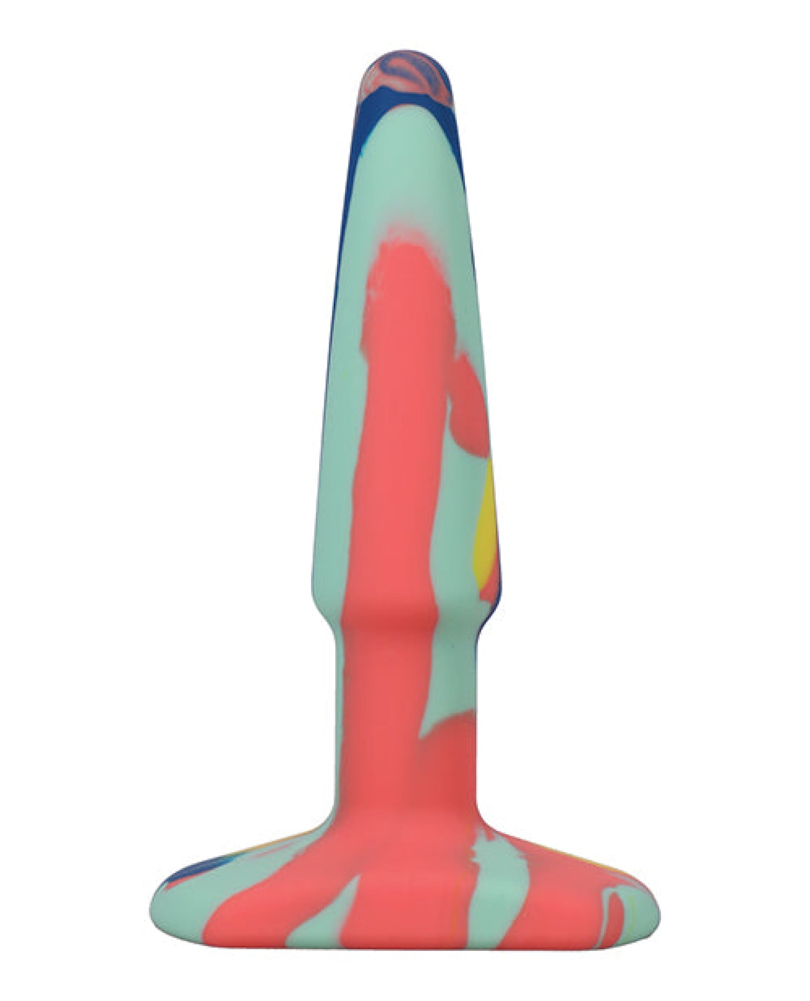 A Play 4" Groovy Silicone Anal Plug - Multicolor-yellow Doc Johnson