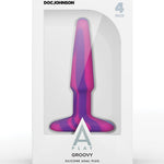 A Play 4" Groovy Silicone Anal Plug - Multicolor-pink Doc Johnson