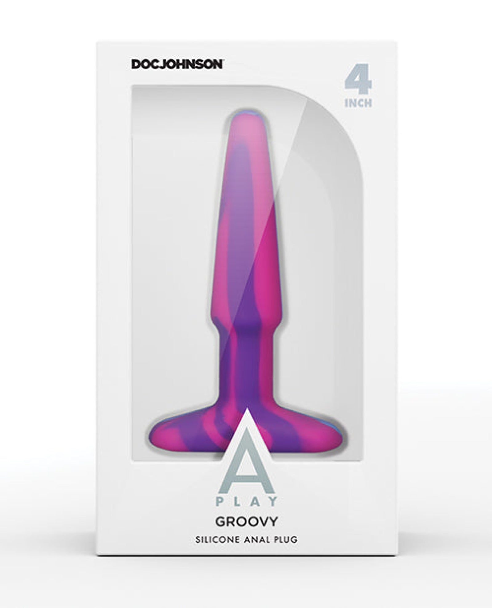 A Play 4" Groovy Silicone Anal Plug - Multicolor-pink Doc Johnson