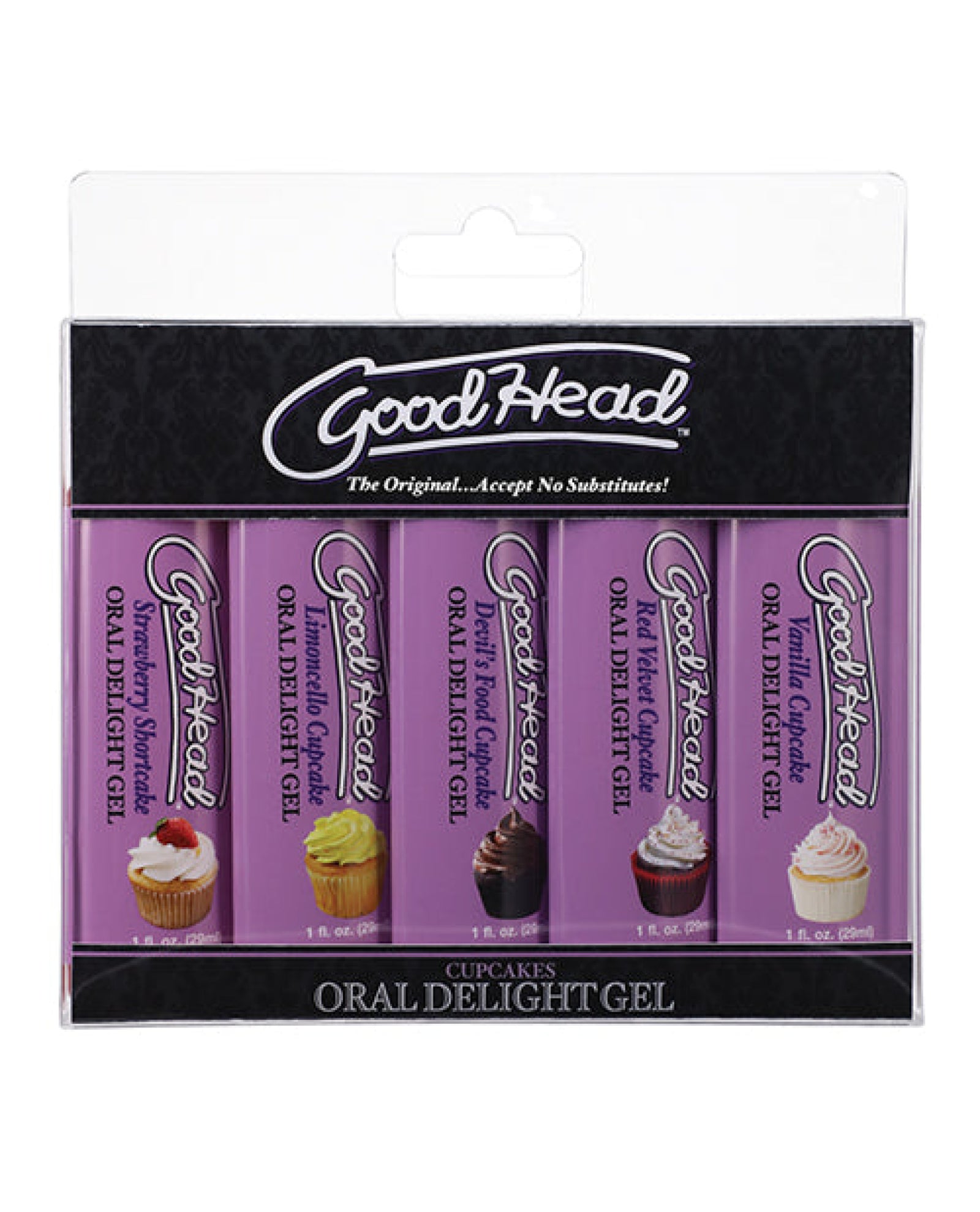 Goodhead Cupcake Oral Delight Gel - Asst. Flavors Pack Of 5 Doc Johnson
