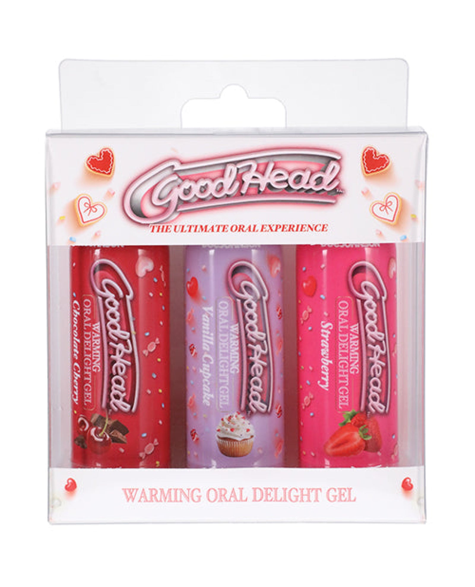 Goodhead Warming Oral Delight Gel Pack - 2 Oz Strawberry-vanilla Cupcake-chocolate Cherry Doc Johnson