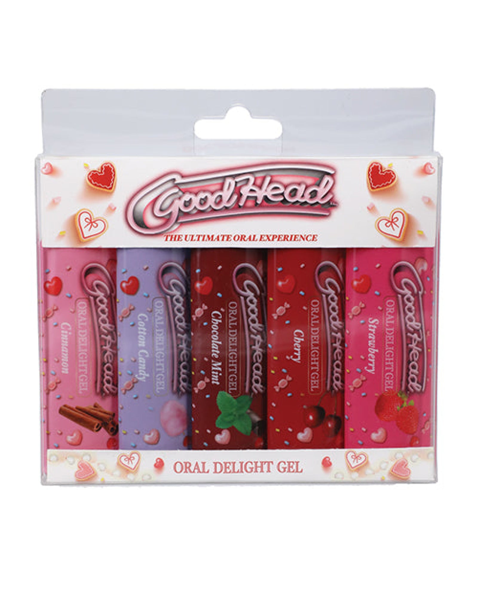 Goodhead Oral Delight Gel Pack - 1 Oz Strawberry-cherry-cotton Candy-chocolate Mint-cinnamon Doc Johnson