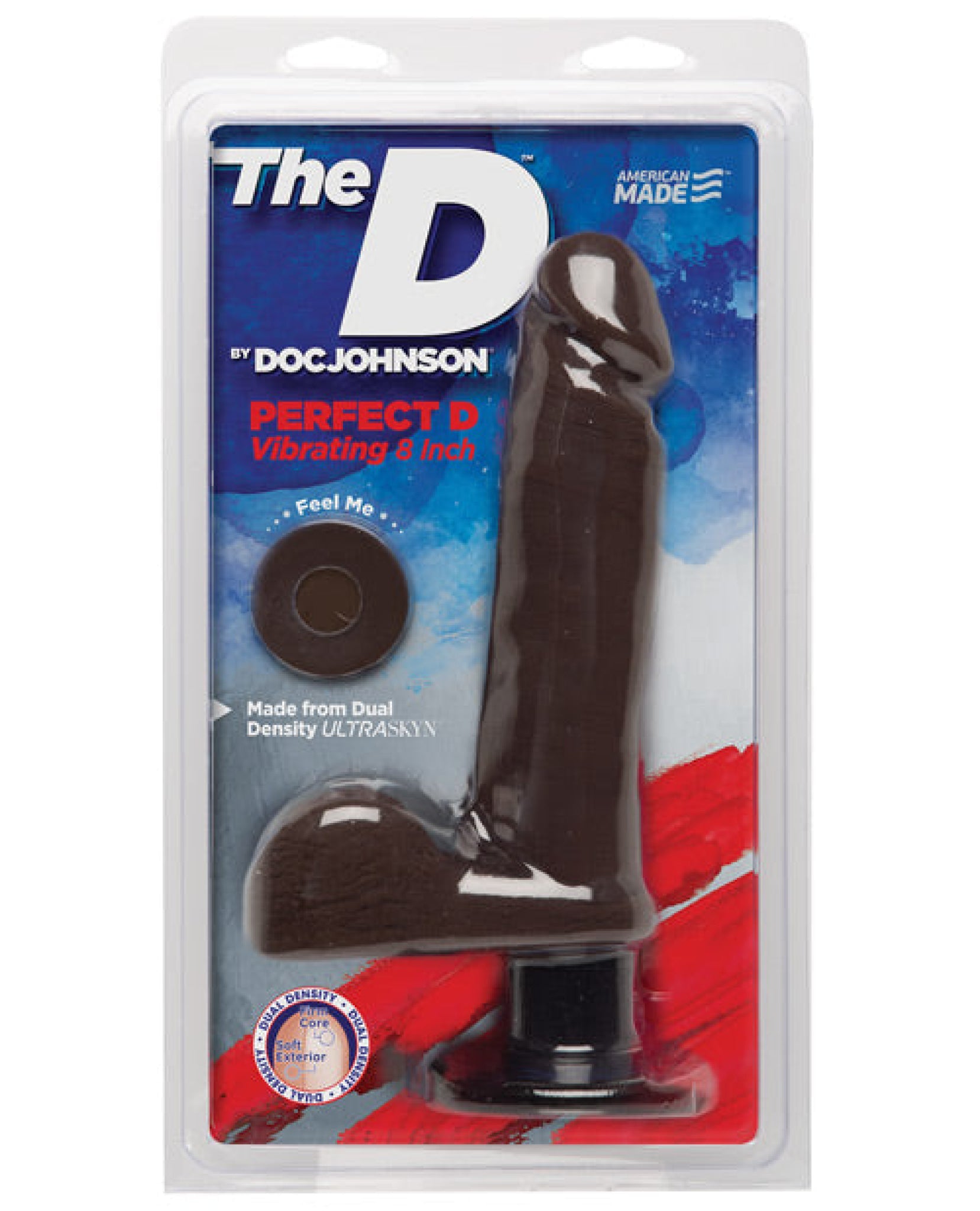 The D 8" Perfect D Vibrating W-balls - Chocolate Doc Johnson
