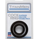 Titanmen Platinum Silicone Cock Ring - Black Pack Of 2 Doc Johnson