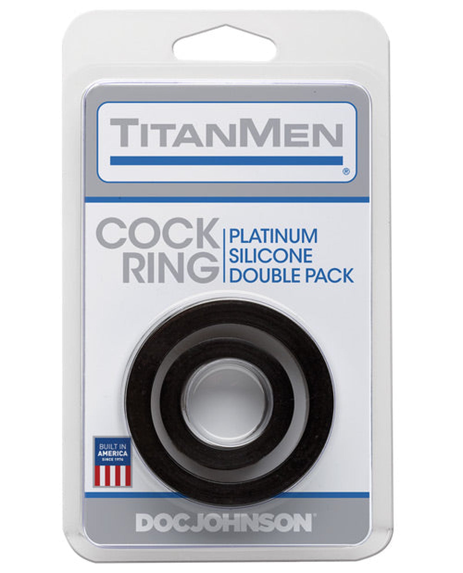 Titanmen Platinum Silicone Cock Ring - Black Pack Of 2 Doc Johnson
