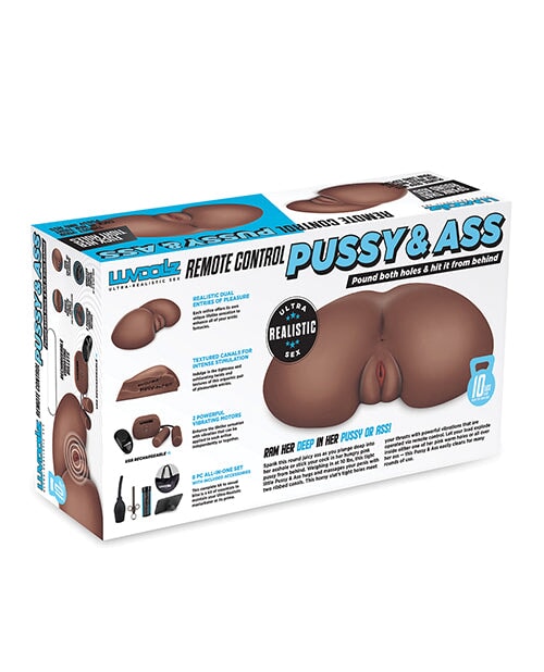 Luvdolz Remote Control Rechargeable Pussy & Ass W-douche - Mocha Luvdolz