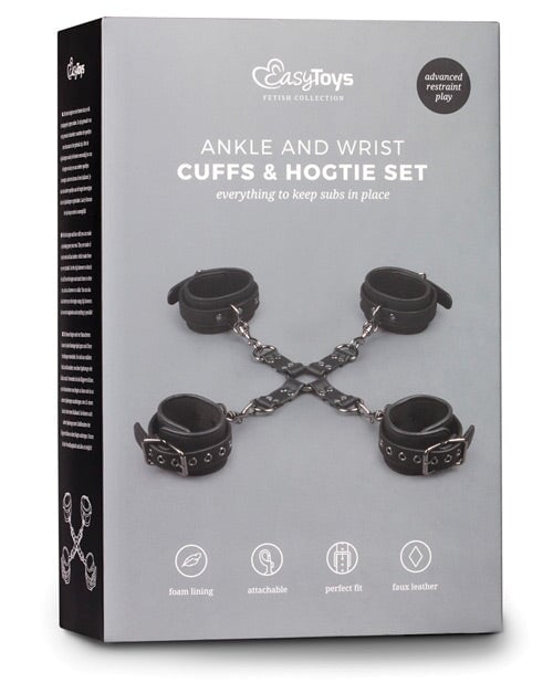 Easy Toys Hogtie W-hand & Anklecuffs - Black Easy Toys