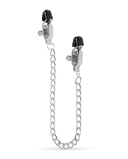 Easy Toys Big Nipple Clamps W-chain - Silver Easy Toys