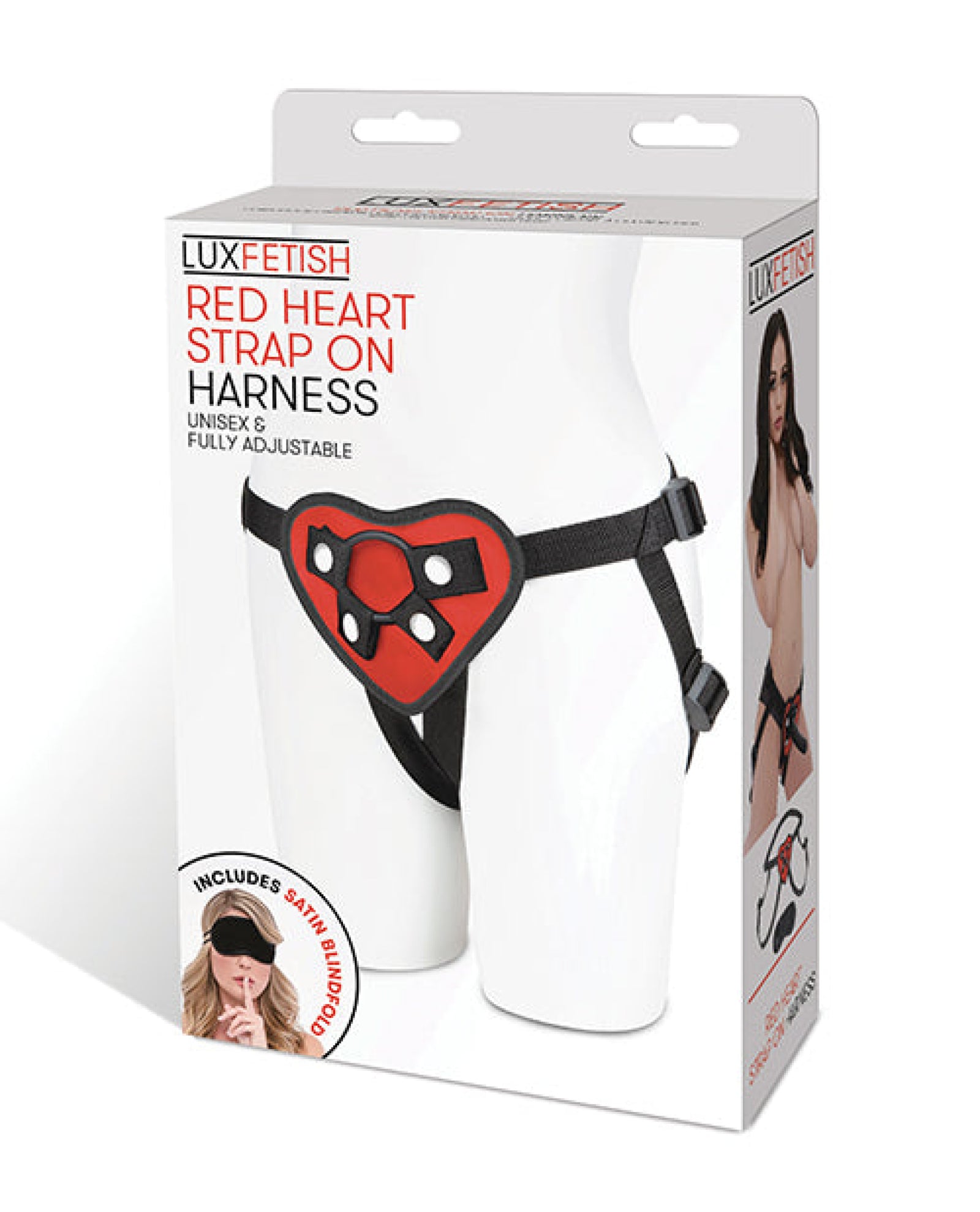 Lux Fetish Red Heart Strap On Harness Set Lux Fetish