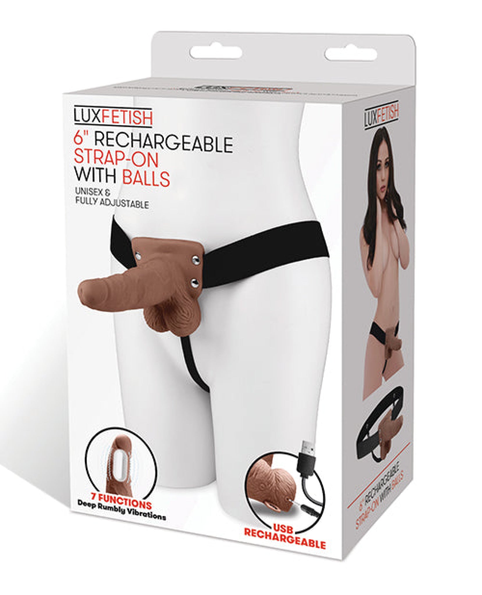 Lux Fetish 6" Rechargeable Strap On W/balls Lux Fetish