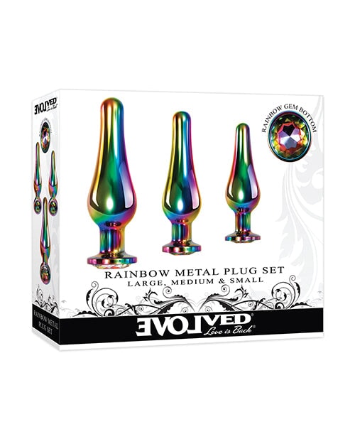 Evolved Rainbow Metal Plug Set Evolved Novelties