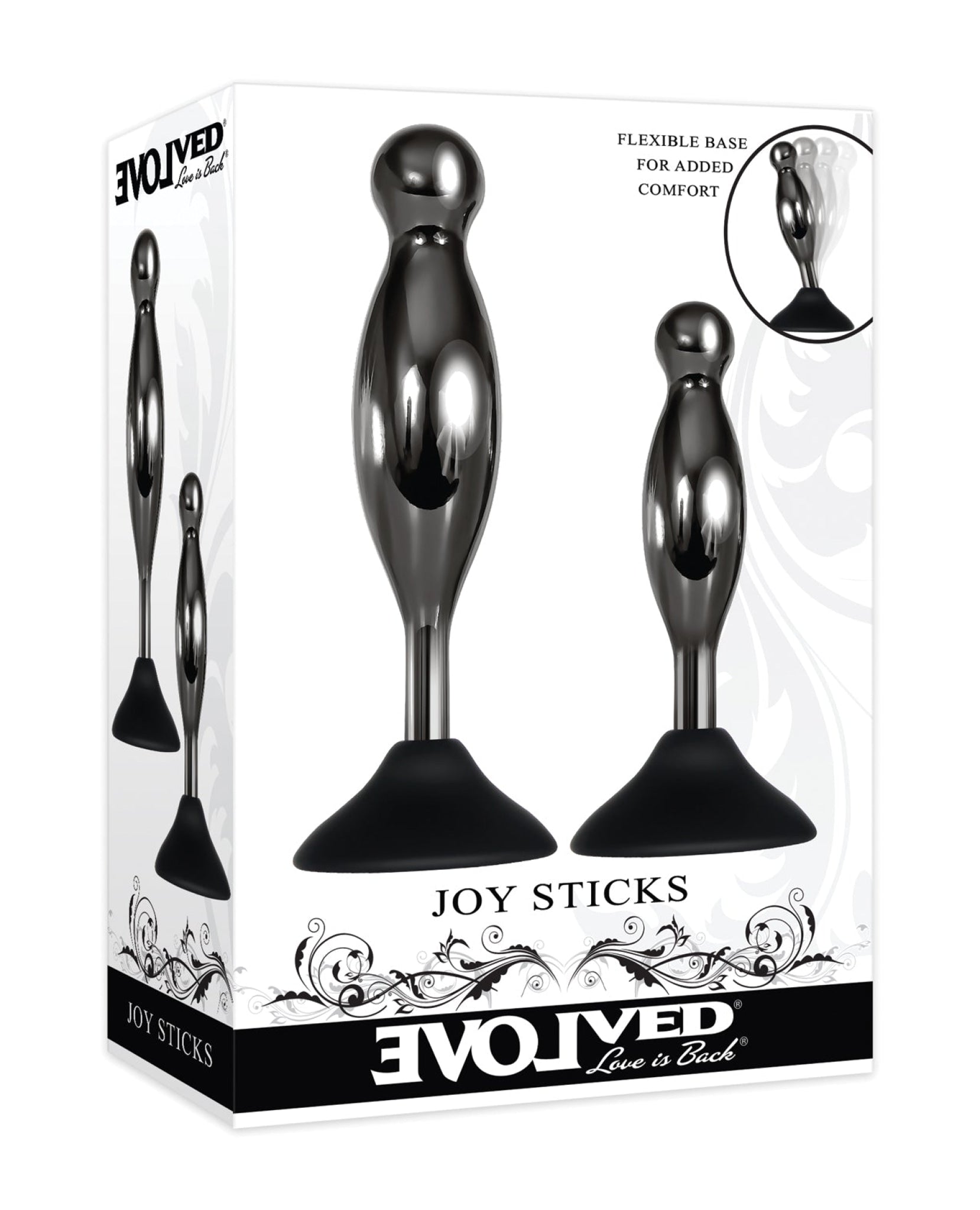 Evolved Joy Sticks 2 Pc Plug Set - Black-chrome Evolved Novelties