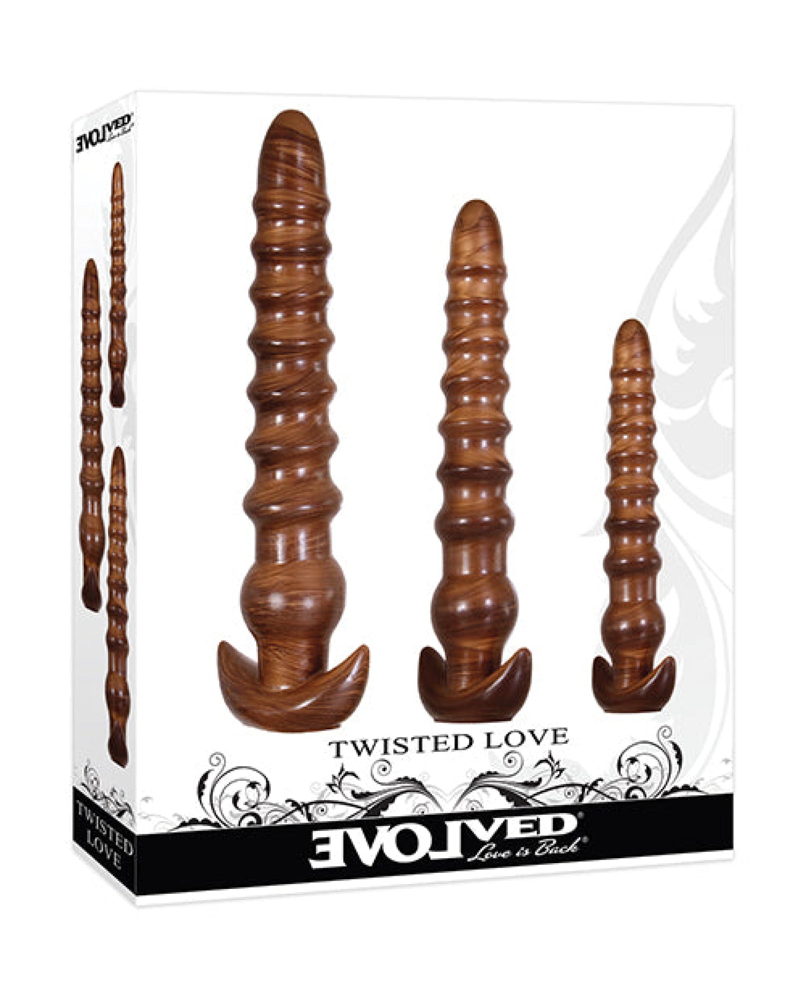 Evolved Twisted Love 3 Pc Plug Set - Gold Evolved Novelties