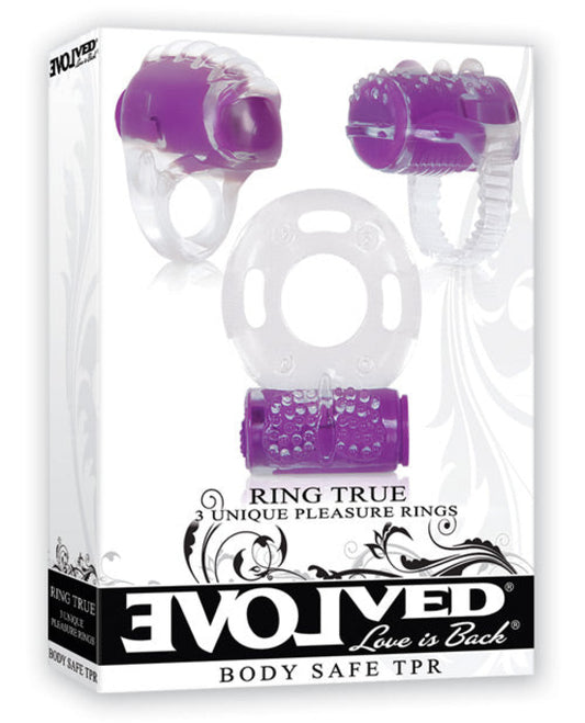 Evolved Ring True Unique Pleasure Rings Kit - 3 Pack Clear-purple Evolved Novelties 1657