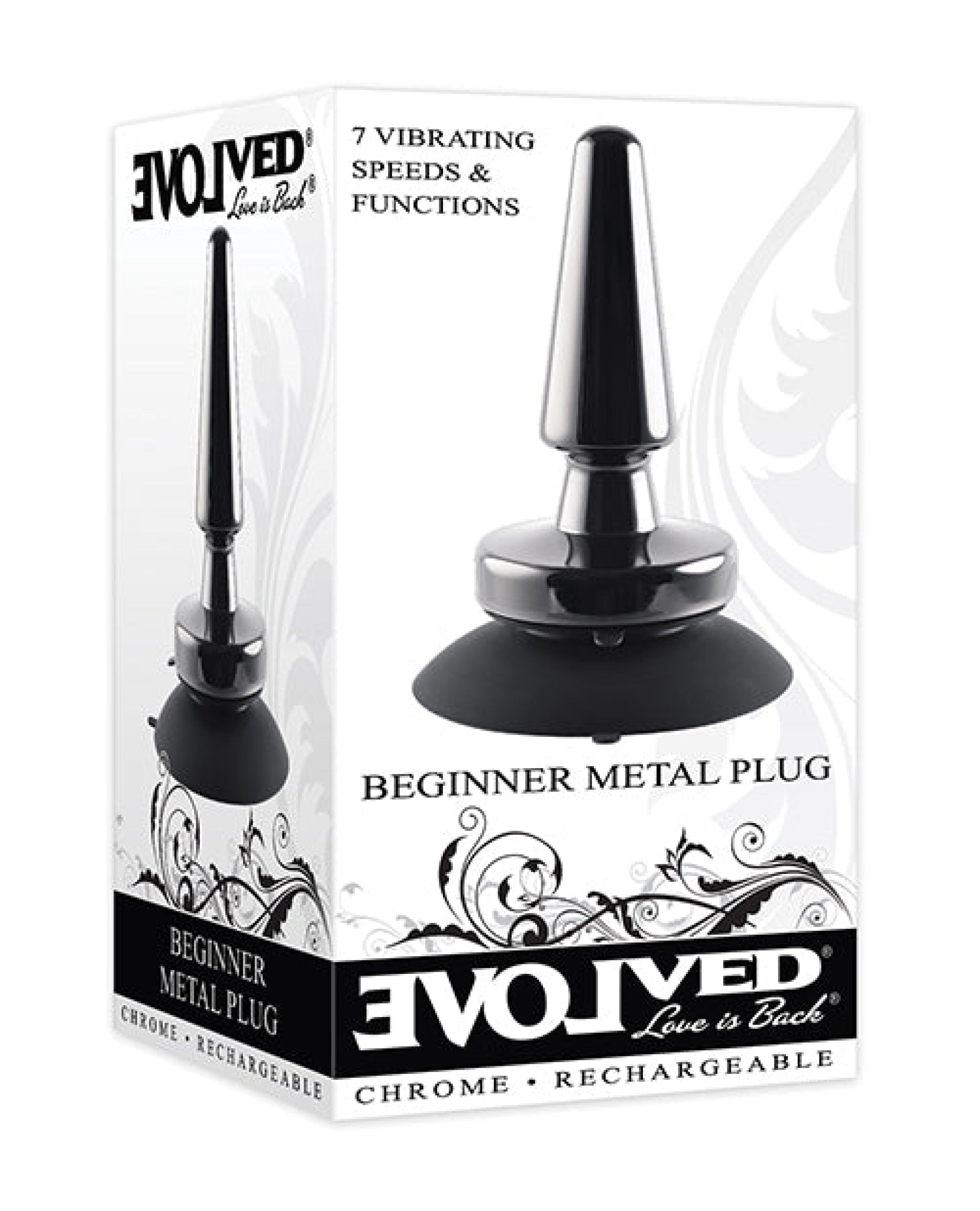 Evolved Beginner Vibrating Rechargeable Metal Plug - Black Evolved Novelties