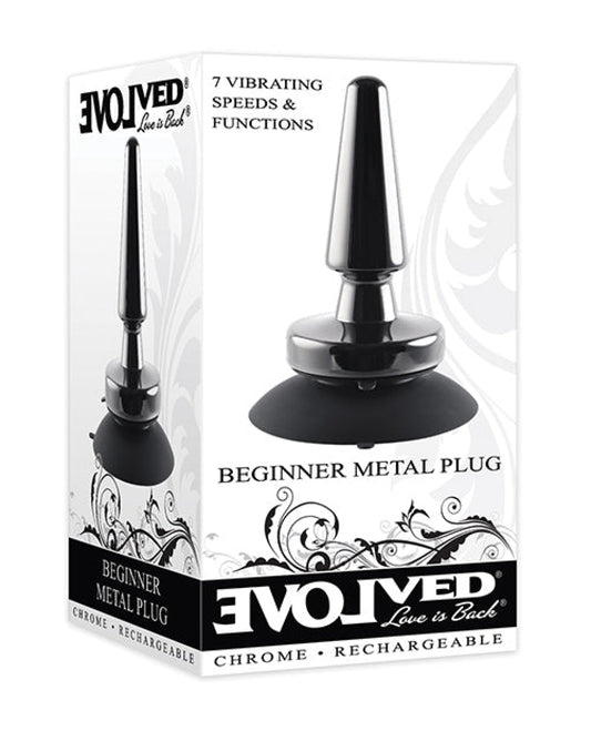 Evolved Beginner Vibrating Rechargeable Metal Plug - Black Evolved Novelties 1657