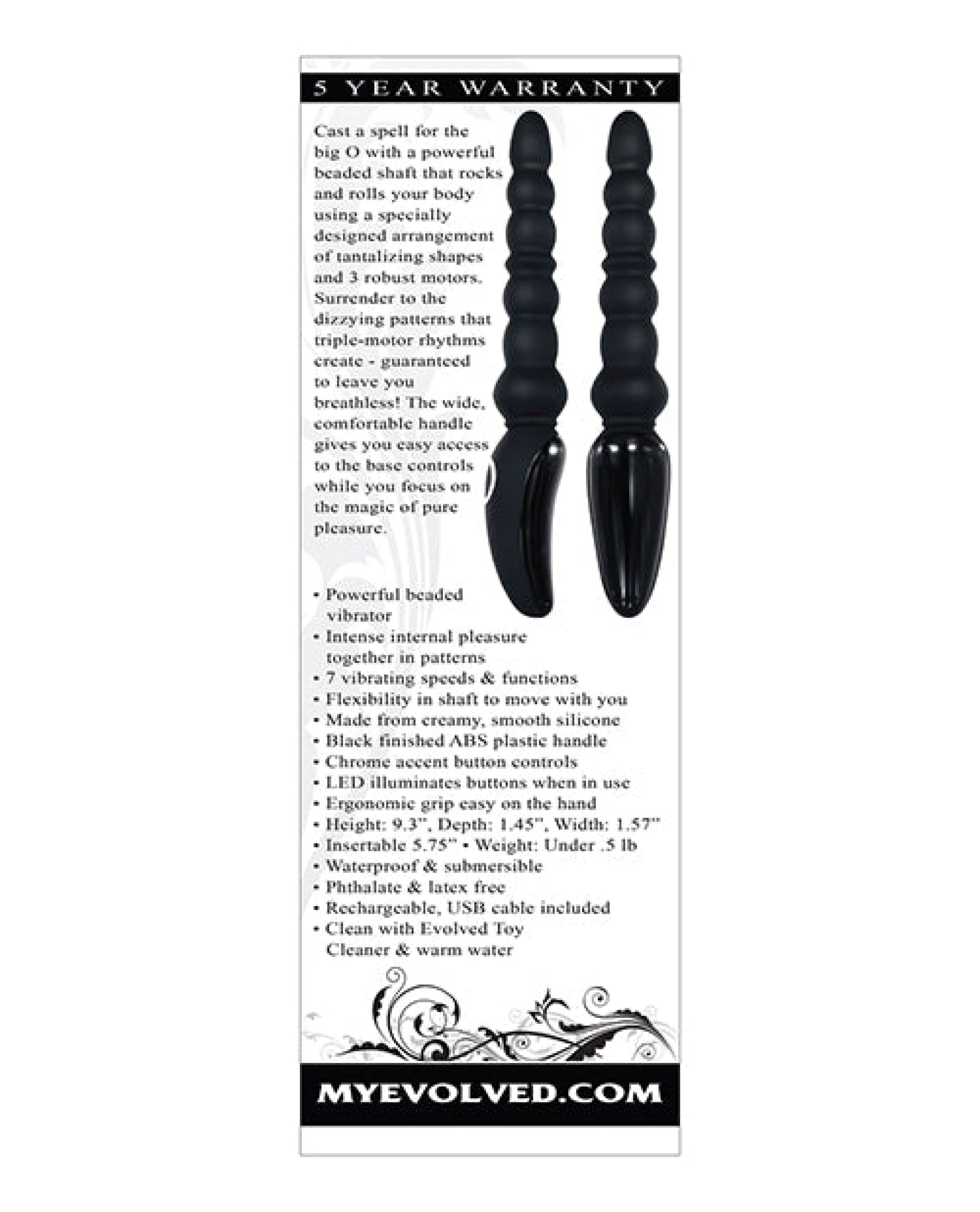 Evolved Magic Stick Beaded Vibrator - Black Evolved Novelties