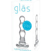 Glas Triple Play Beaded Butt Plug - Clear Gläs