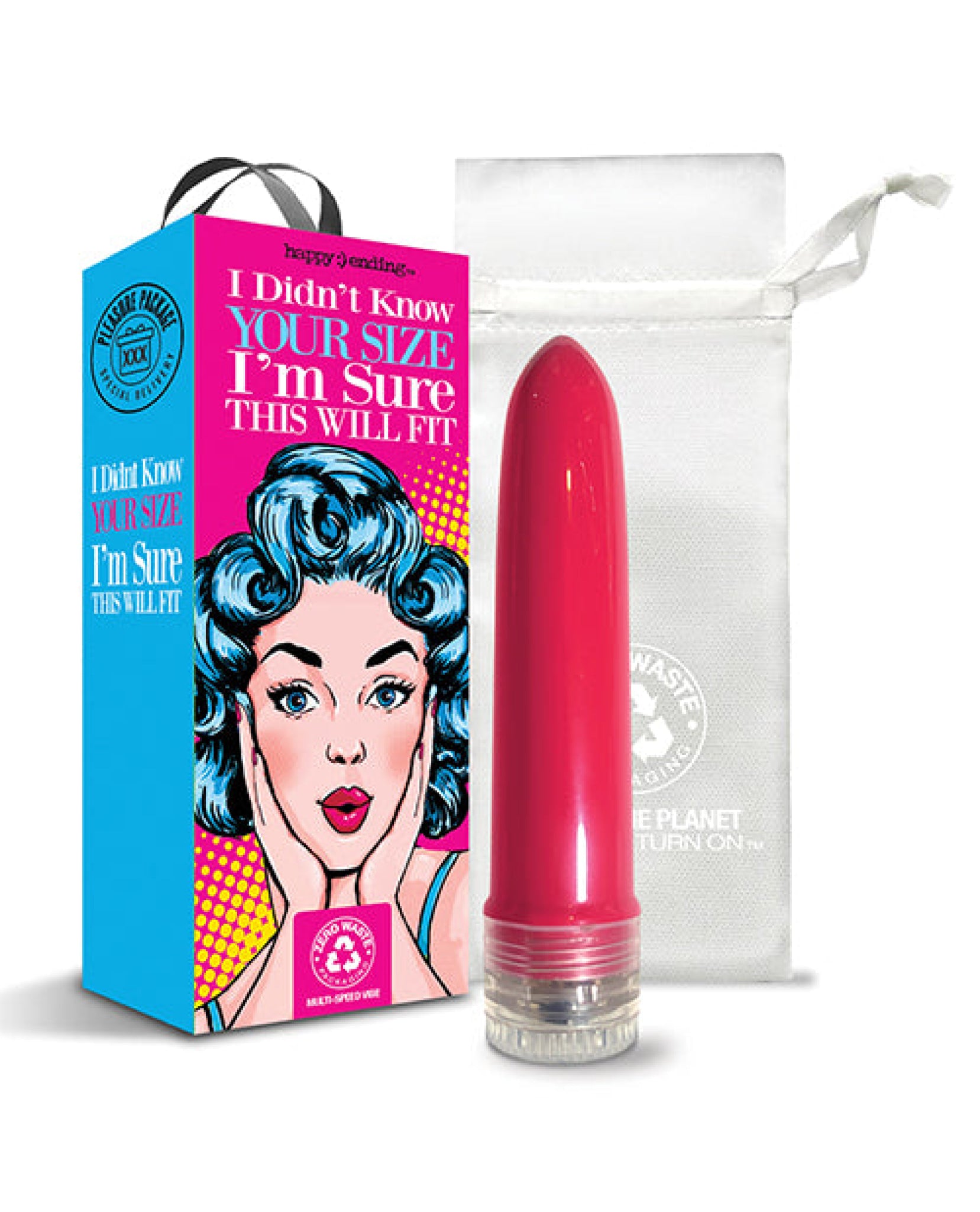 Pleasure Package I Didn't Know Your Size 4" Multi Speed Vibe  - Red The Happy Ending