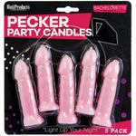 Bachelorette Party Pecker Party Candles - Pink Pack Of 5 Hott Products