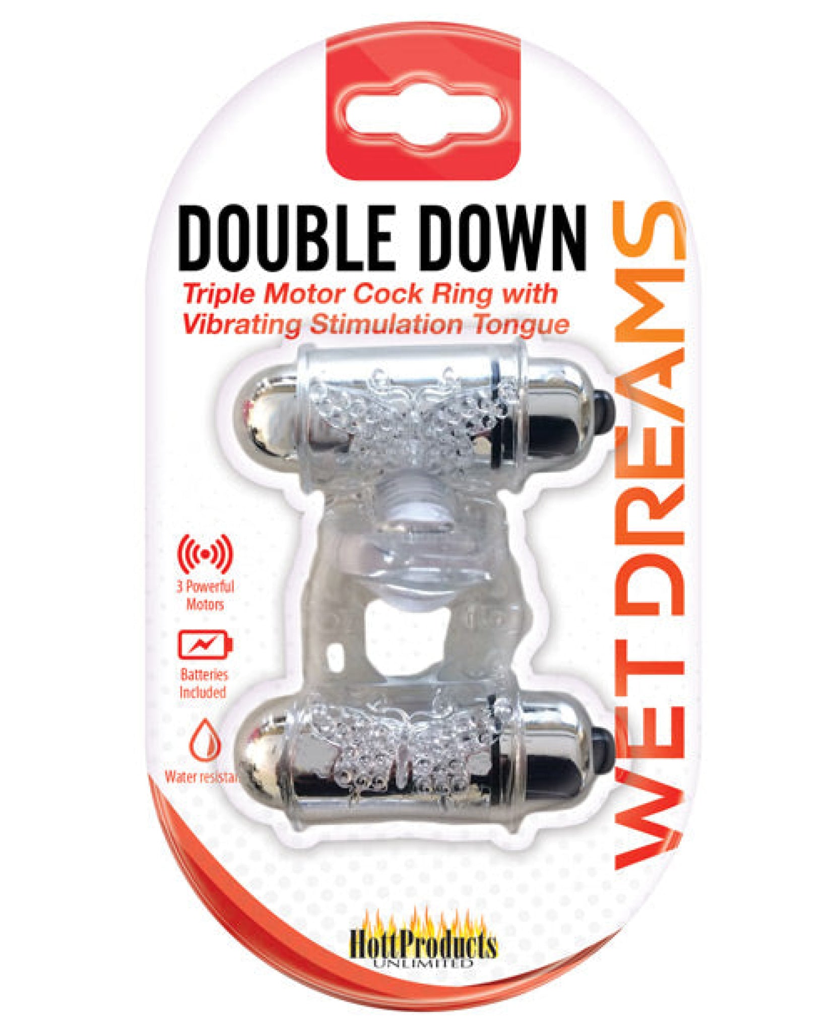 Wet Dreams Double Down Vibrating Cockring W-bullet Hott Products