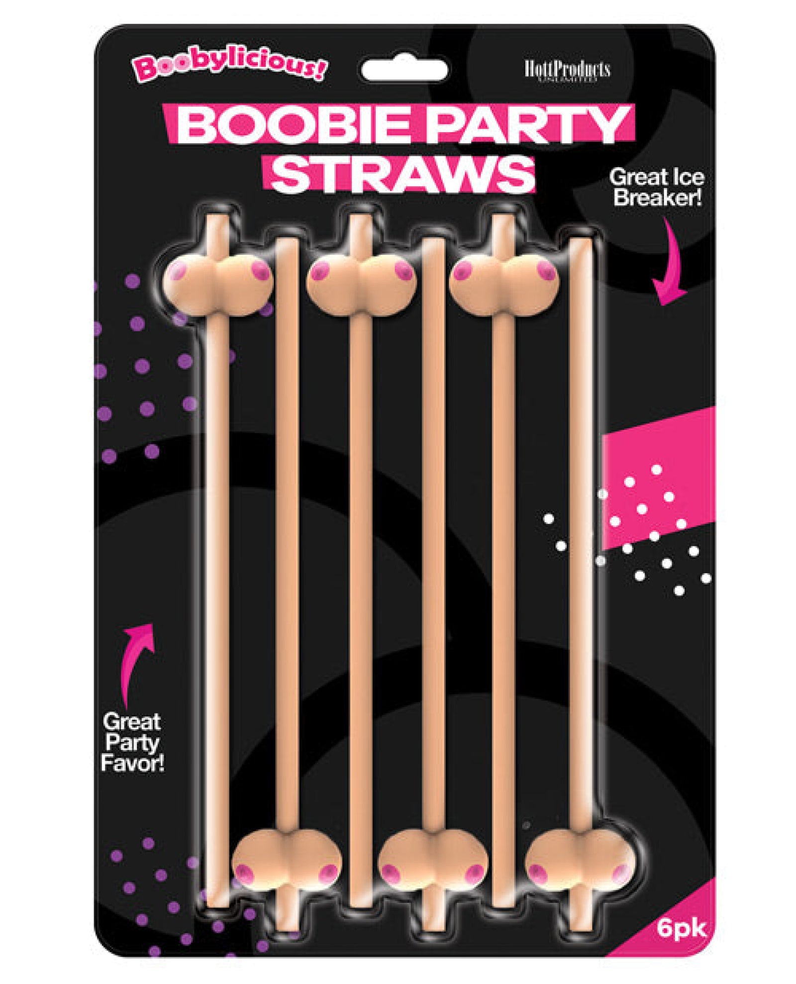 Booby Straws - Flesh Pack Of 6 Hott Products