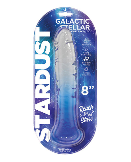 Stardust Galactic Stellar 8" Jelly Dildo - Crystal Blue Hott Products 1657