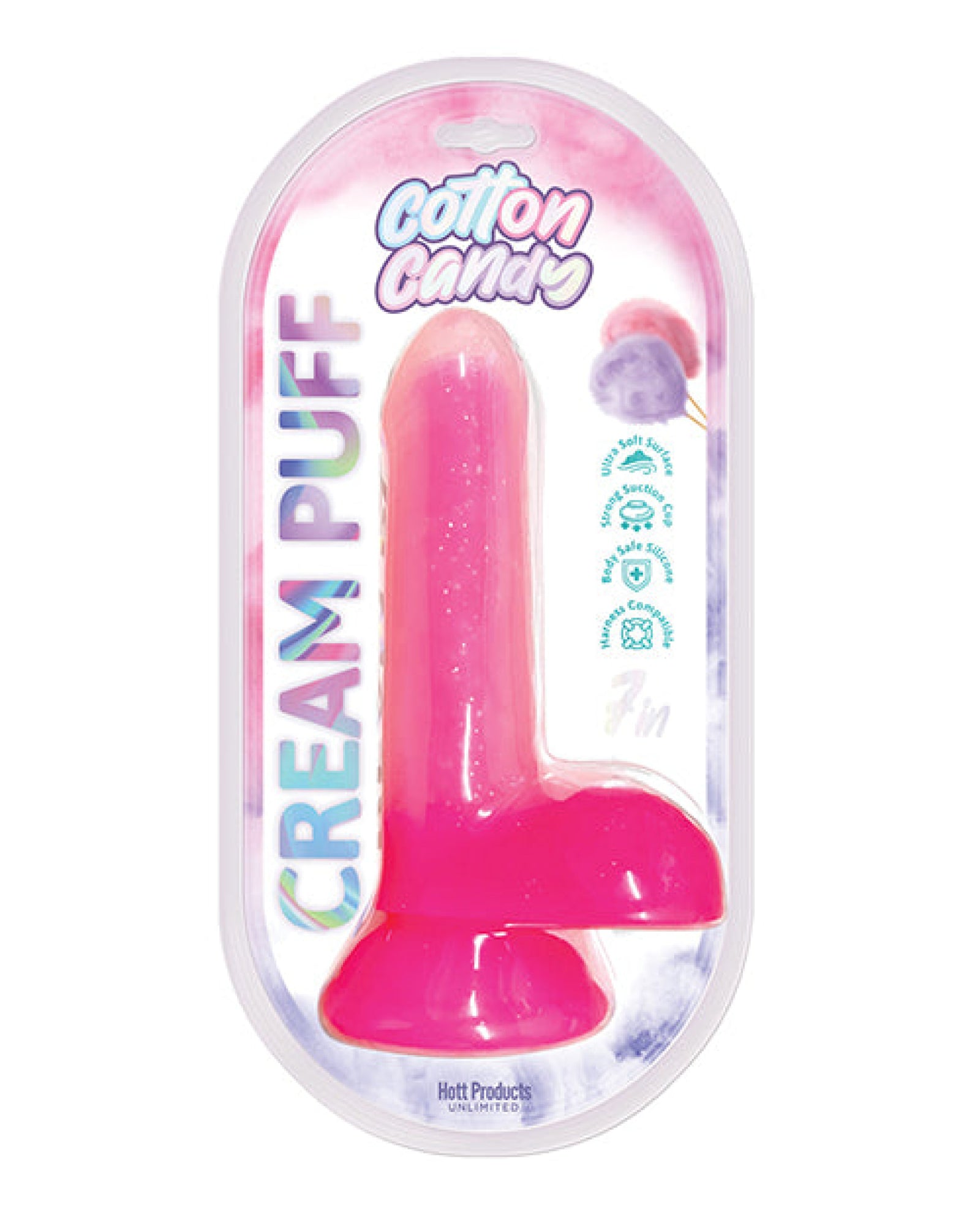 Cotton Candy Cream Puff 6" Dildo - Pink Hott Products