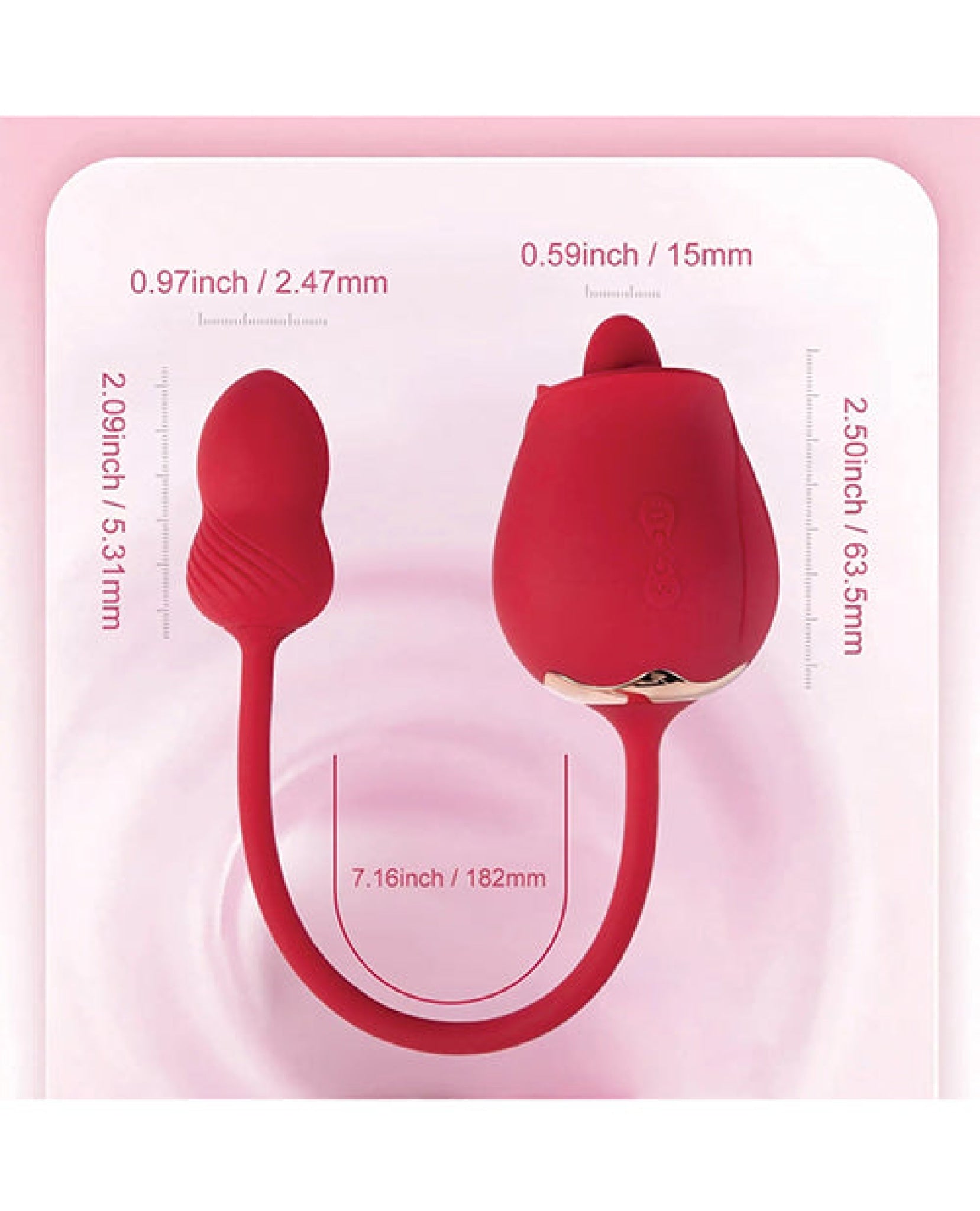 Fuchsia Rose Clit Licking Stimulator & Vibrating Egg - Red Uc Global Trade