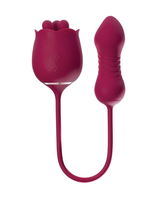 Rosa Rotating Rose Toy & Thrusting Vibrator - Red Uc Global Trade 1657