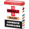 Add Insult To Injury Bandages W/assorted Sayings - Box Of 25 Hott Products