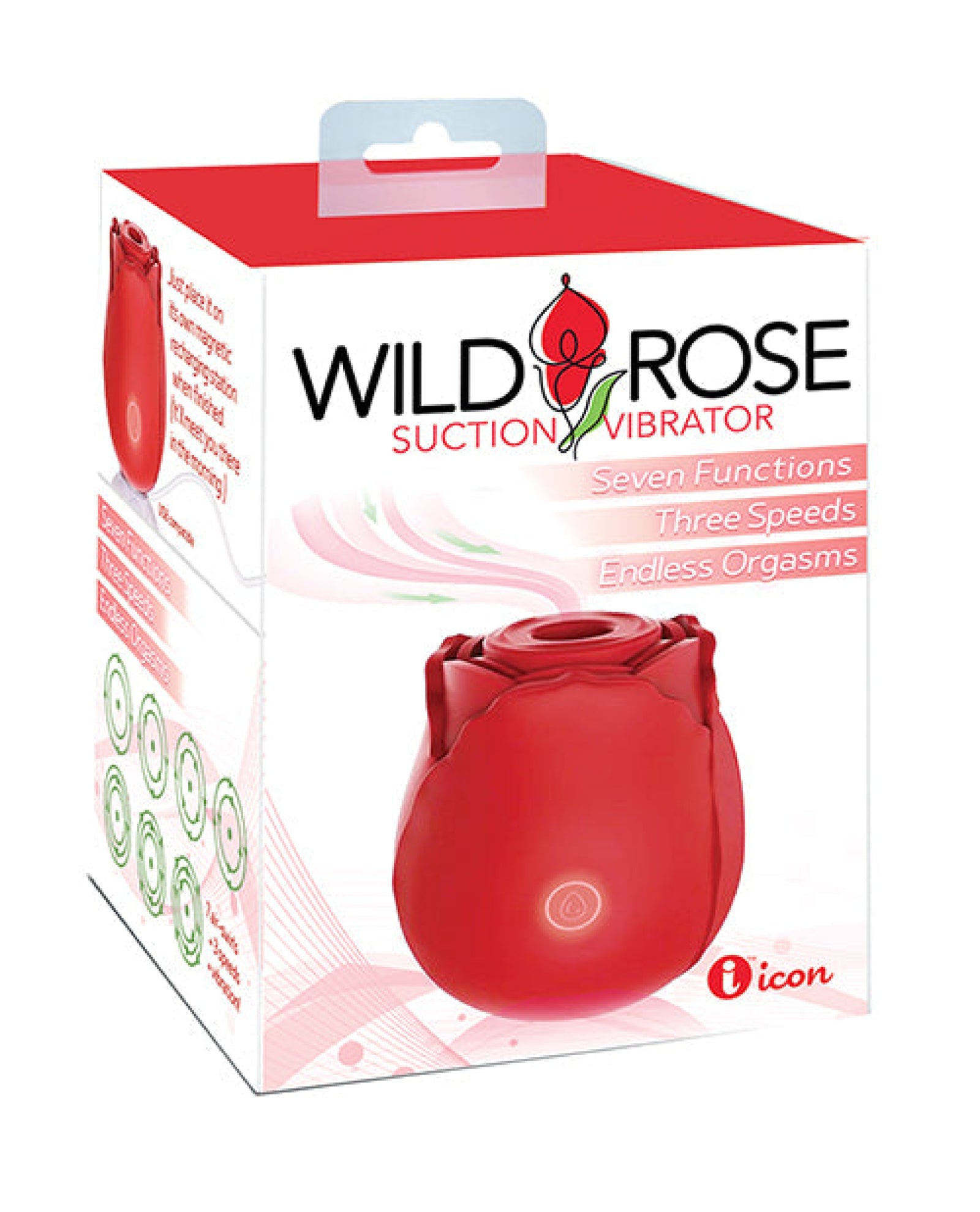 Wild Rose Rechargeable Silicone Suction Vibrator - Red Icon