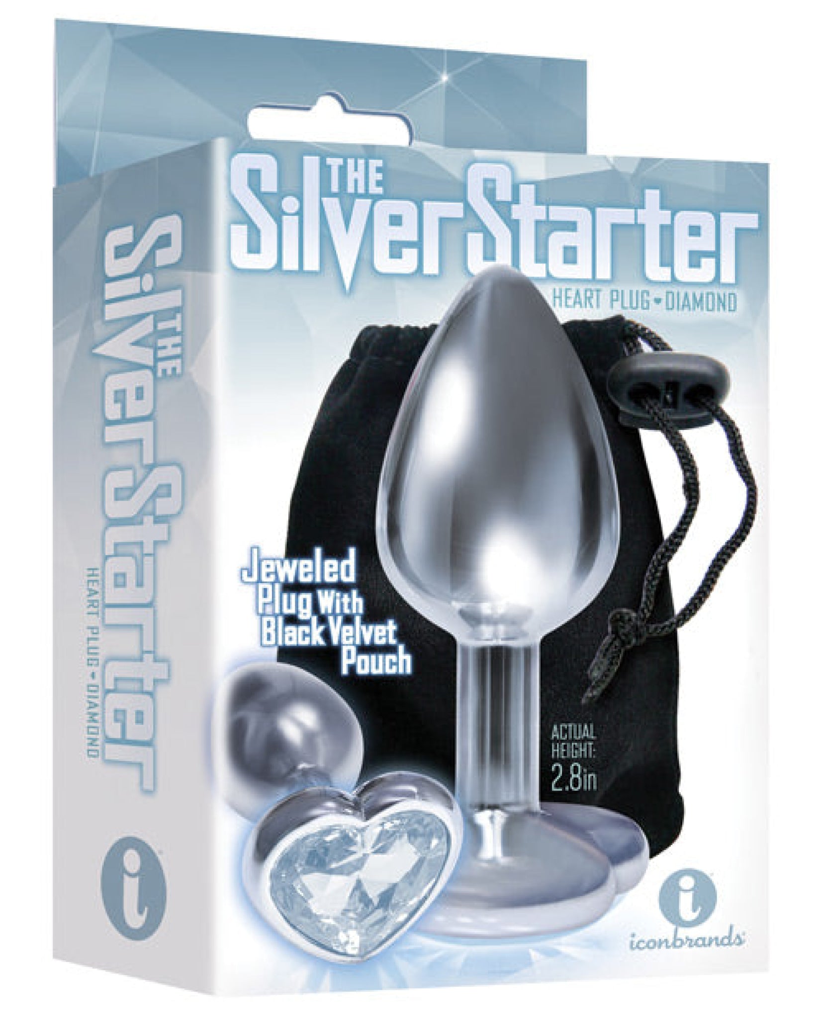 The 9's The Silver Starter Bejeweled Heart Stainless Steel Plug Icon
