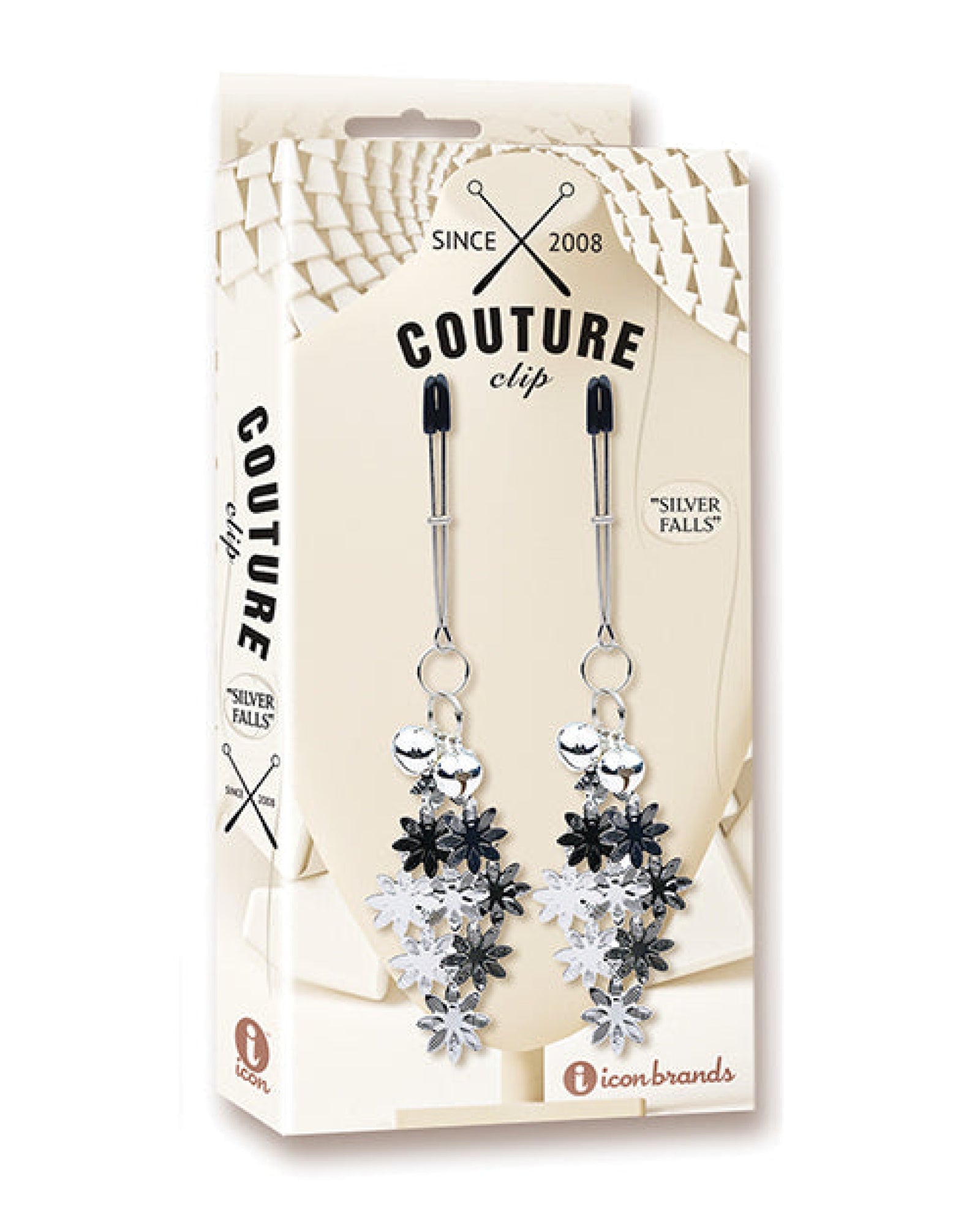 Couture Clips Luxury Nipple Clamps - Silver Falls Icon
