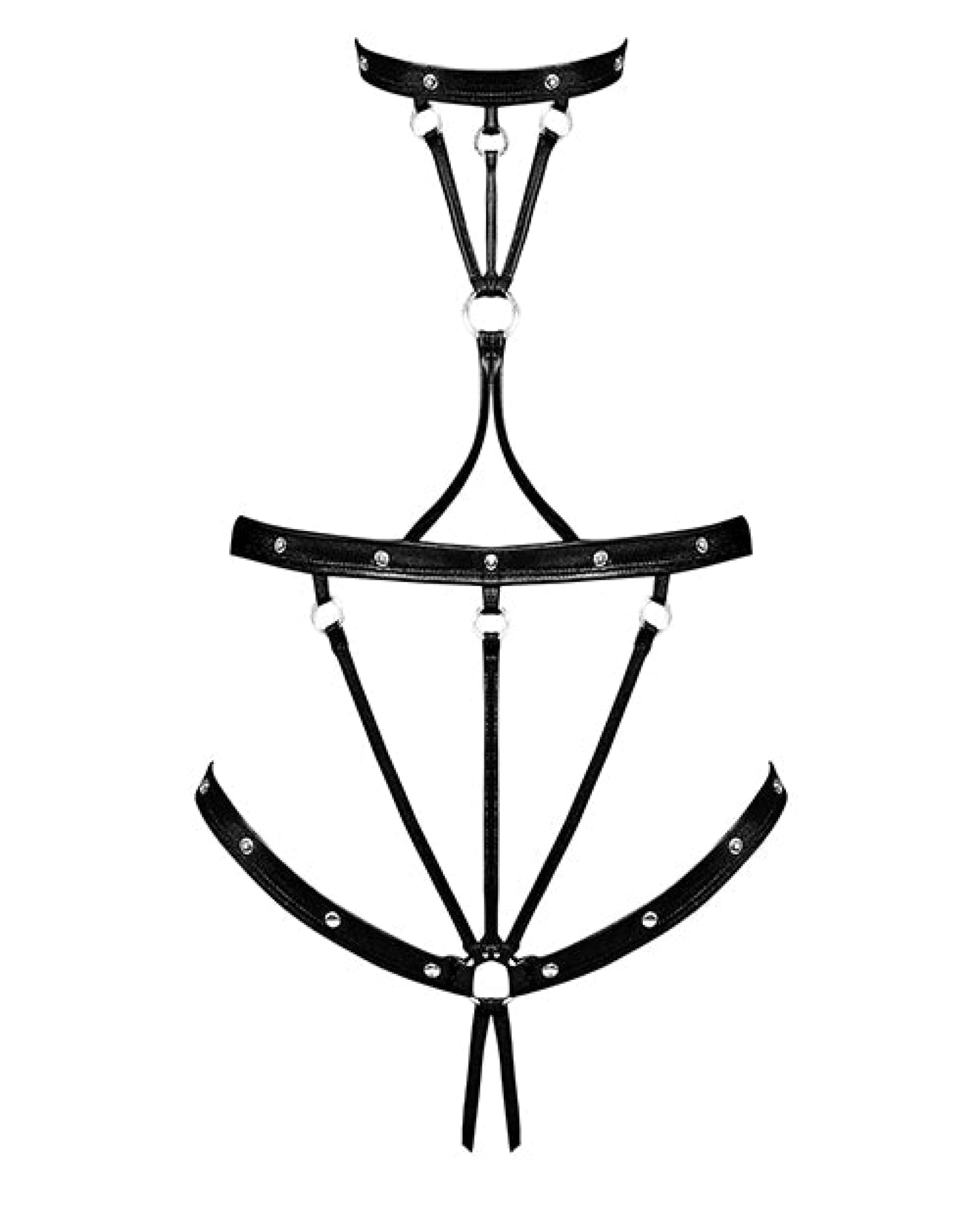 Lust Seducer Strappy Cupless & Crotchless G-string Teddy Black Comme Ci Comme Ca