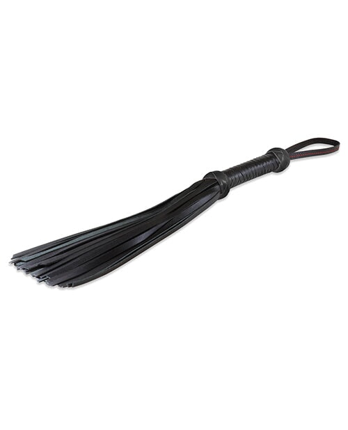 Sultra 16" Lambskin Twill Weave Grip Flogger - Black Sultra