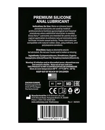 Swiss Navy Silicone Based Anal Lubricant Swiss Navy