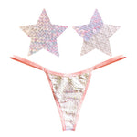 Neva Nude Naughty Knix Princess Bride Flip Sequin G-string & Pasties - Pink/white O/s Neva Nude