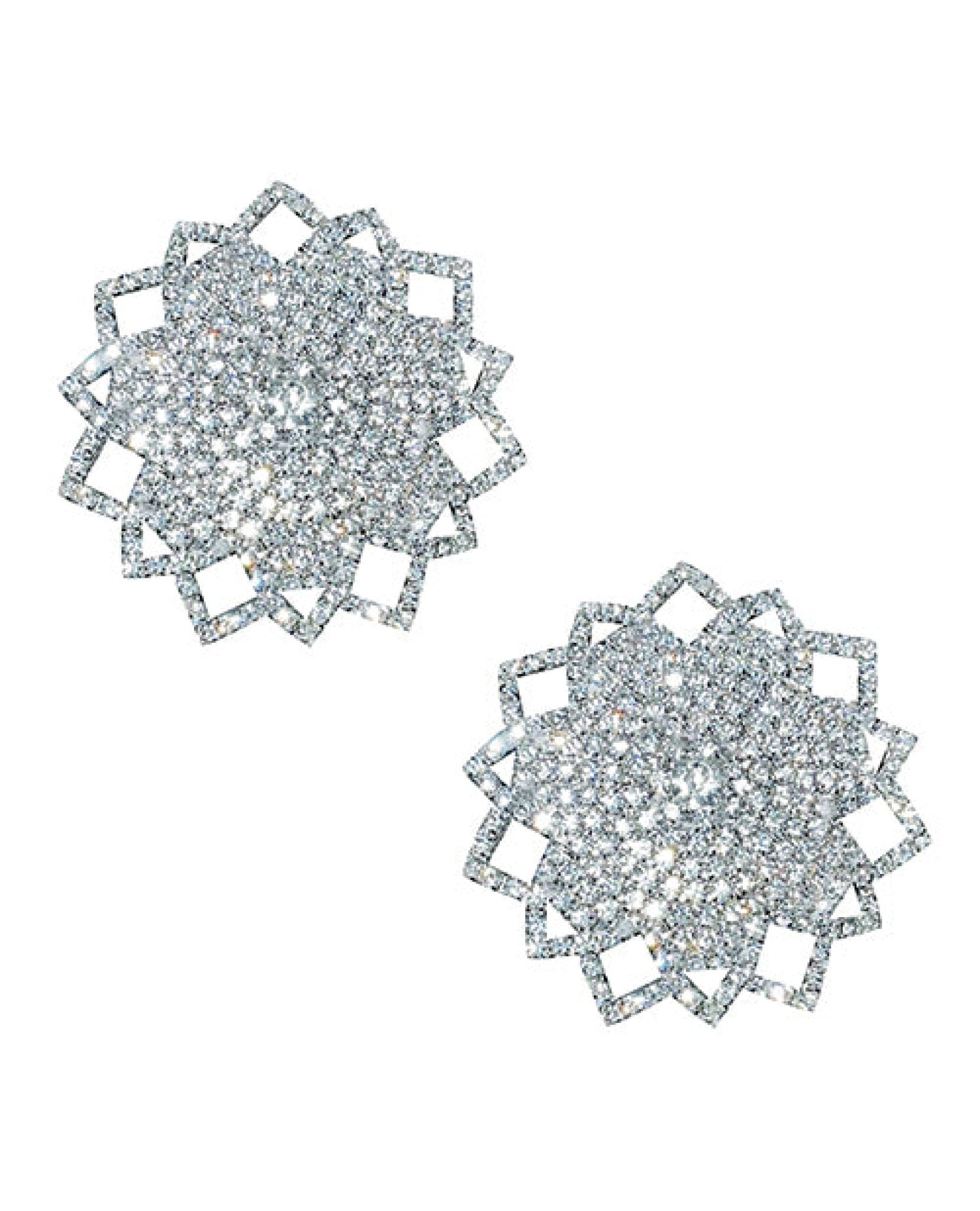 Neva Nude Ice Crystal Jewel Reusuable Silicone Nipple Pasties - Clear O-s Neva Nude
