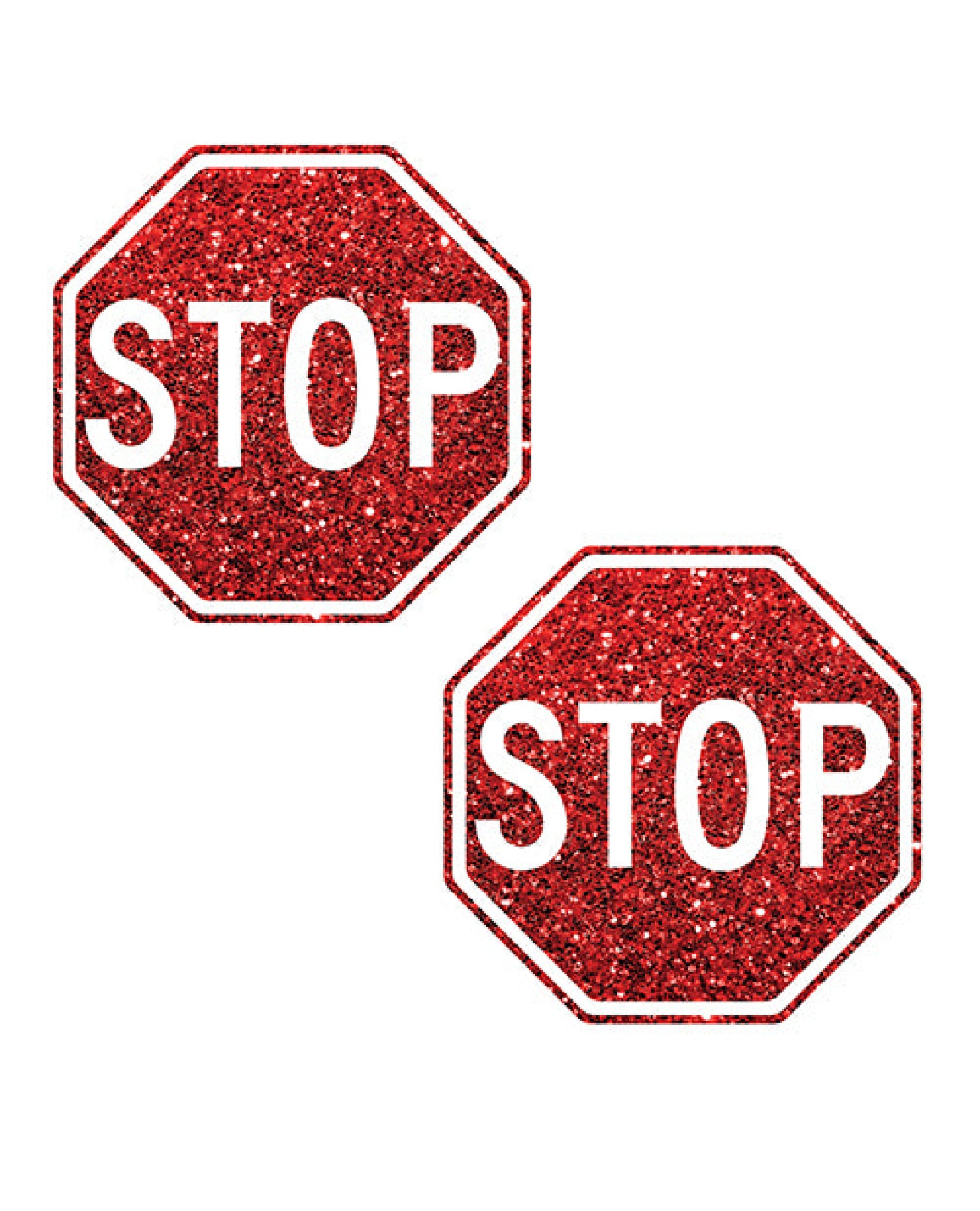 Neva Nude Stop Sign Glitter Pasties - Red O/s Neva Nude