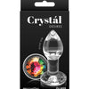 Crystal Desires Glass Round Gem Butt Plug - Rainbow Crystal